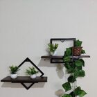 Kit 2 Prateleiras Preto Nicho Livros Pinus