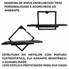 Kit 2 Prateleiras Preto Nicho Livros Pinus