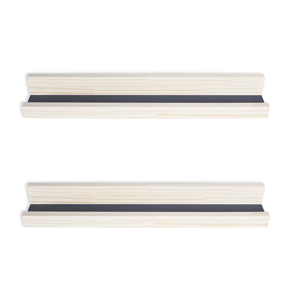 Kit 2 Prateleiras Quadros Enfeites Azul Petróleo Pinus 60cm