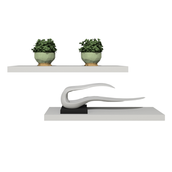 Kit 2 Prateleiras Retas Decorativas Com Suporte Invisível Mdf