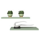 Kit 2 Prateleiras Retas Decorativas Com Suporte Invisível Mdf