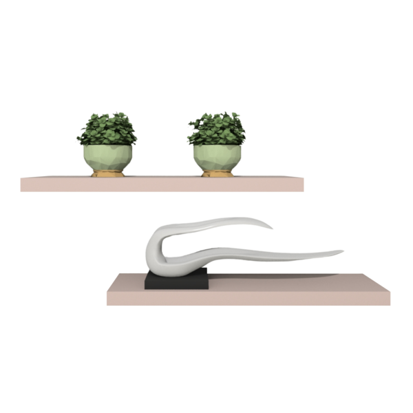 Kit 2 Prateleiras Retas Decorativas Com Suporte Invisível Mdf