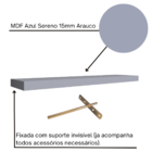 Kit 2 Prateleiras Retas Decorativas Com Suporte Invisível Mdf