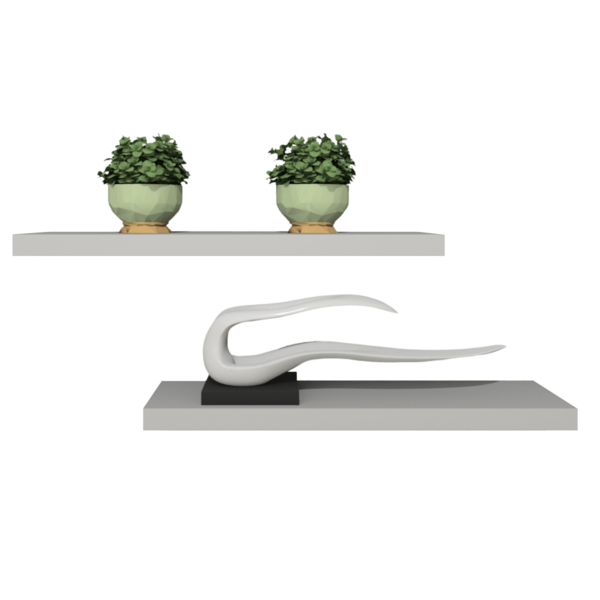 Kit 2 Prateleiras Retas Decorativas Com Suporte Invisível Mdf