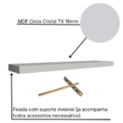 Kit 2 Prateleiras Retas Decorativas Com Suporte Invisível Mdf