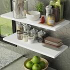 Kit 2 Prateleiras Suspensas Para Cozinha Madesa 80 Cm Com Mão