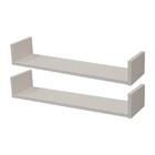 Kit 2 Prateleiras U 100 X 15cm Branca Suporte Invisível