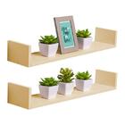 Kit 2 Prateleiras U 100 X 20cm Bege Claro Suporte Invisível