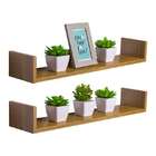 Kit 2 Prateleiras U 100 X 20cm Freijó Suporte Invisível