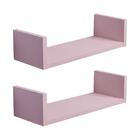 Kit 2 Prateleiras U 30 X 10cm Rosa Claro Suporte Invisível