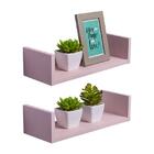 Kit 2 Prateleiras U 30 X 15cm Rosa Claro Suporte Invisível