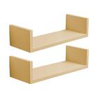 Kit 2 Prateleiras U 50 X 10cm Bege Claro Suporte Invisível