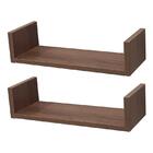Kit 2 Prateleiras U 50 X 10cm Nogal Suporte Invisível
