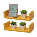 Kit 2 Prateleiras U 50 X 15cm Amarela Suporte Invisível