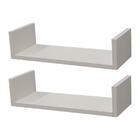 Kit 2 Prateleiras U 50 X 25cm Branca Suporte Invisível