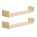 Kit 2 Prateleiras U 60 X 10cm Bege Claro Suporte Invisível