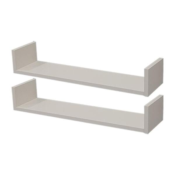 Kit 2 Prateleiras U 60 X 15cm Branca Suporte Invisível