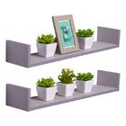 Kit 2 Prateleiras U 60 X 15cm Cinza Claro Suporte Invisível