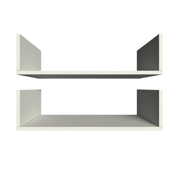 Kit 2 Prateleiras U 60 X 15mm Suporte Invisível Dormitório Be