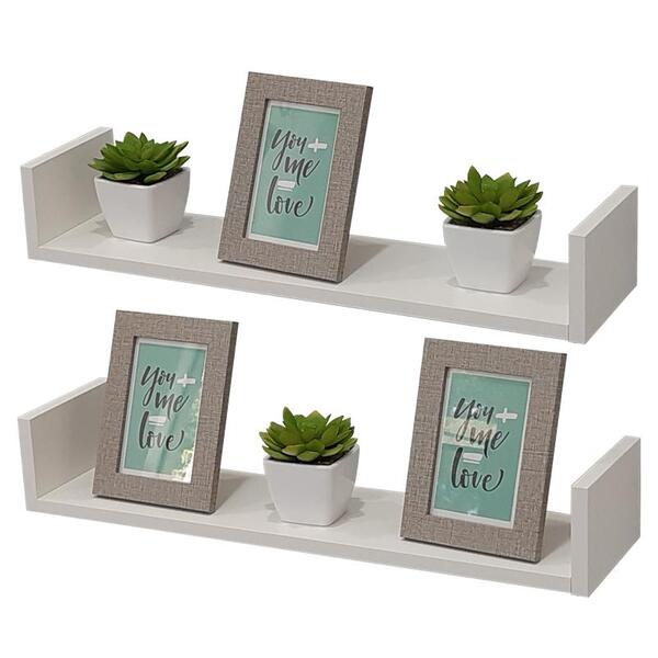 Kit 2 Prateleiras U 70 X 10cm Branca Suporte Invisível