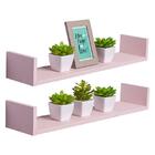 Kit 2 Prateleiras U 70 X 10cm Rosa Claro Suporte Invisível