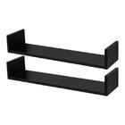 Kit 2 Prateleiras U 70 X 20cm Preta Suporte Invisível