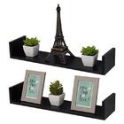 Kit 2 Prateleiras U 70 X 20cm Preta Suporte Invisível