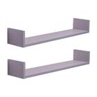 Kit 2 Prateleiras U 80 X 10cm Cinza Claro Suporte Invisível