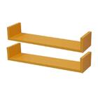 Kit 2 Prateleiras U 90 X 10cm Amarela Suporte Invisível