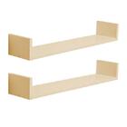 Kit 2 Prateleiras U 90 X 10cm Bege Claro Suporte Invisível