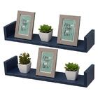 Kit 2 Prateleiras U 90 X 15cm Azul Suporte Invisível