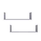 Kit 2 Prateleiras U Decorativas Multiuso Em Mdf Plancasa Azul