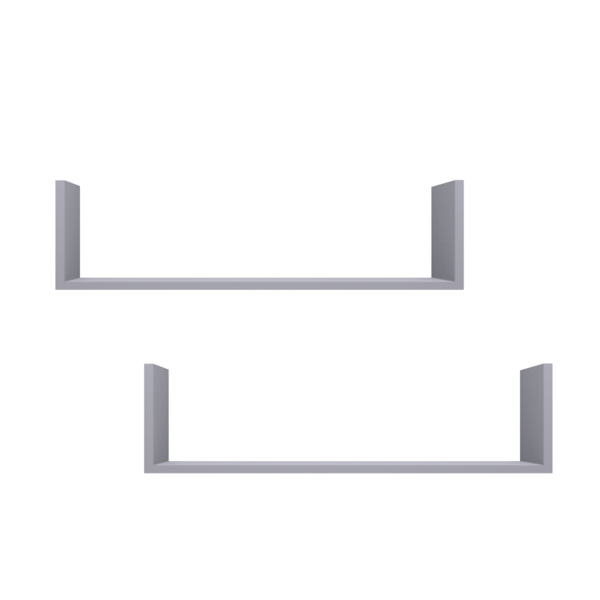 Kit 2 Prateleiras U Decorativas Multiuso Em Mdf Plancasa Azul