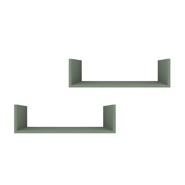 Kit 2 Prateleiras U Decorativas Multiuso Em Mdf Plancasa Verd