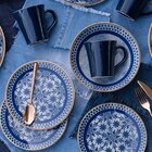 Kit 2 Pratos De Sobremesa Unni Jeans Oxford® Cerâmica 19cm