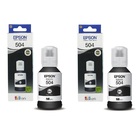 Kit 2 Pretos Tinta Epson 504 T504 Original L4150, L4160, L6161