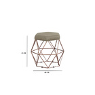 Kit 2 Puff Aramado Cronos Suede Bege Base Bronze Bnn Decor