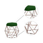 Kit 2 Puff Aramado Cronos Veludo Verde Base Bronze Tana Decor