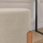 Kit 2 Puff Assento Banqueta Almofadada Confortável Pés Madeir