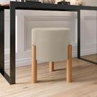 Kit 2 Puff Assento Banqueta Almofadada Confortável Pés Madeir