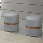 Kit 2 Puff Banqueta Apoio Pés Decorativo Para Sala Tecido Vel