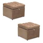 Kit 2 Puff Baú Mali Animale Capuccino Arte Das Cabeceiras