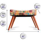 Kit 2 Puff Cama Inbox Las Vegas Retangular Com Pés Em Madeira