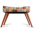 Kit 2 Puff Cama Inbox Las Vegas Retangular Com Pés Em Madeira