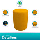 Kit 2 Puff Cilindro Live Para Sala E Quarto Suede Amarelo - J
