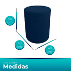 Kit 2 Puff Cilindro Live Para Sala E Quarto Suede Azul- Jylcr