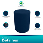 Kit 2 Puff Cilindro Live Para Sala E Quarto Suede Azul- Jylcr