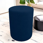 Kit 2 Puff Cilindro Live Para Sala E Quarto Suede Azul- Jylcr