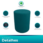 Kit 2 Puff Cilindro Live Para Sala E Quarto Suede Azul Turque