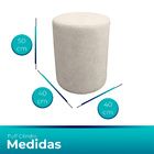 Kit 2 Puff Cilindro Live Para Sala E Quarto Suede Bege- Jylcr